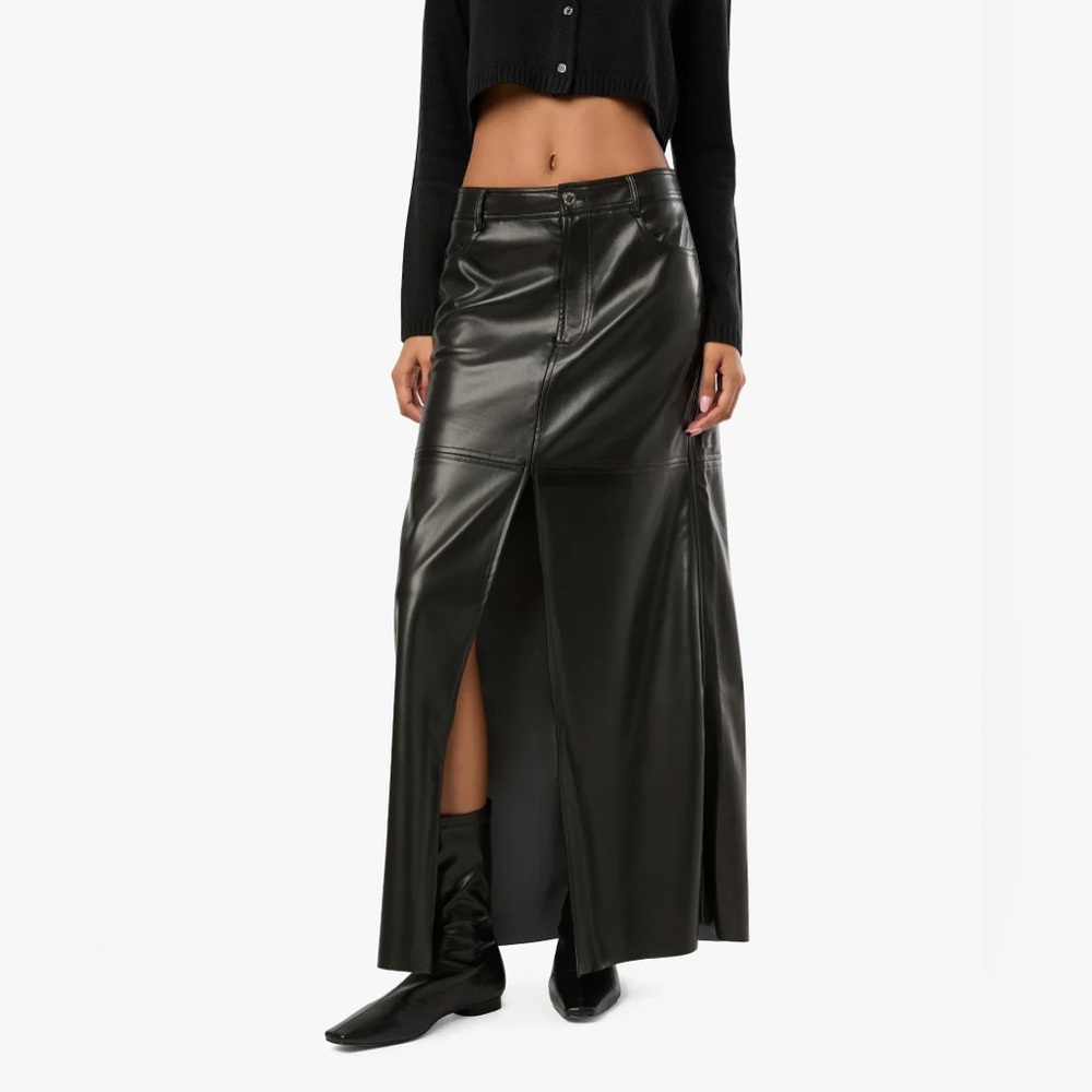 WEWOREWHAT Vegan Leather Maxi Skirt